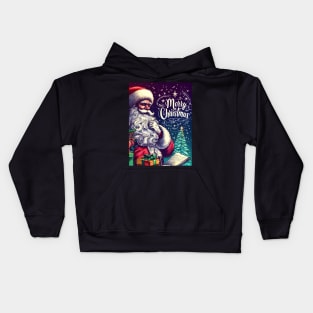 Captivating Christmas: Unleash Cheer with Unique Santa Claus Illustrations! Kids Hoodie